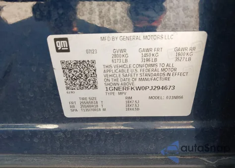 2023 Chevrolet Traverse Fwd Ls из США, поврежденный, VIN 1GNERFKW0PJ294673